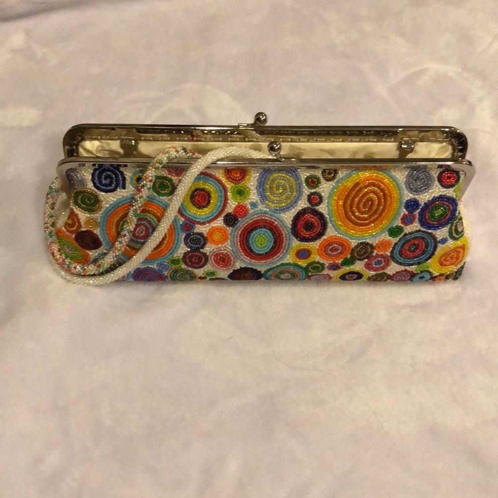Inge Christopher Circle Beaded Clutch